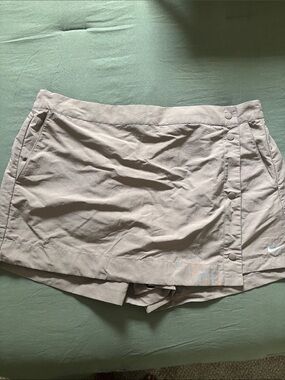 Nike Women's Beige Skort with Snap Closure